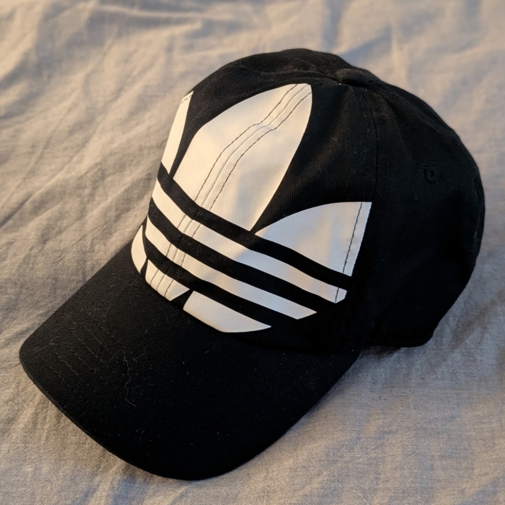 Adidas Originals Big Trefoil Black White Adjustable Strapback Hat